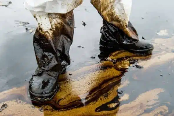 oljesanering vid oljeutsläpp